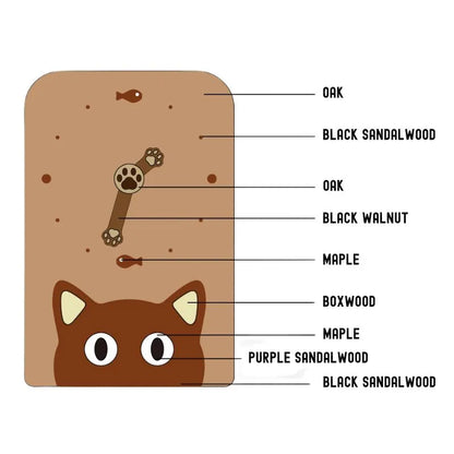 Wooden Cat Desktop Clock