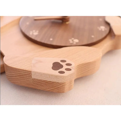 Wooden Cat Pendulum Wall Clock