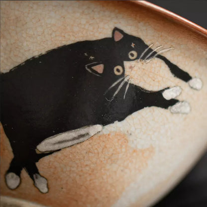 Crackle Glaze Cat Ceramic Gaiwan-130ML Extreme Wind Cat