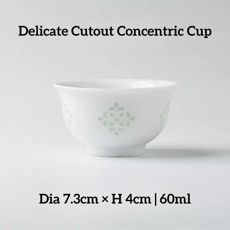 White Porcelain Linglong United Hearts Cup - 60ml